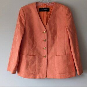 Louis Feraud orange textured blazer jacket